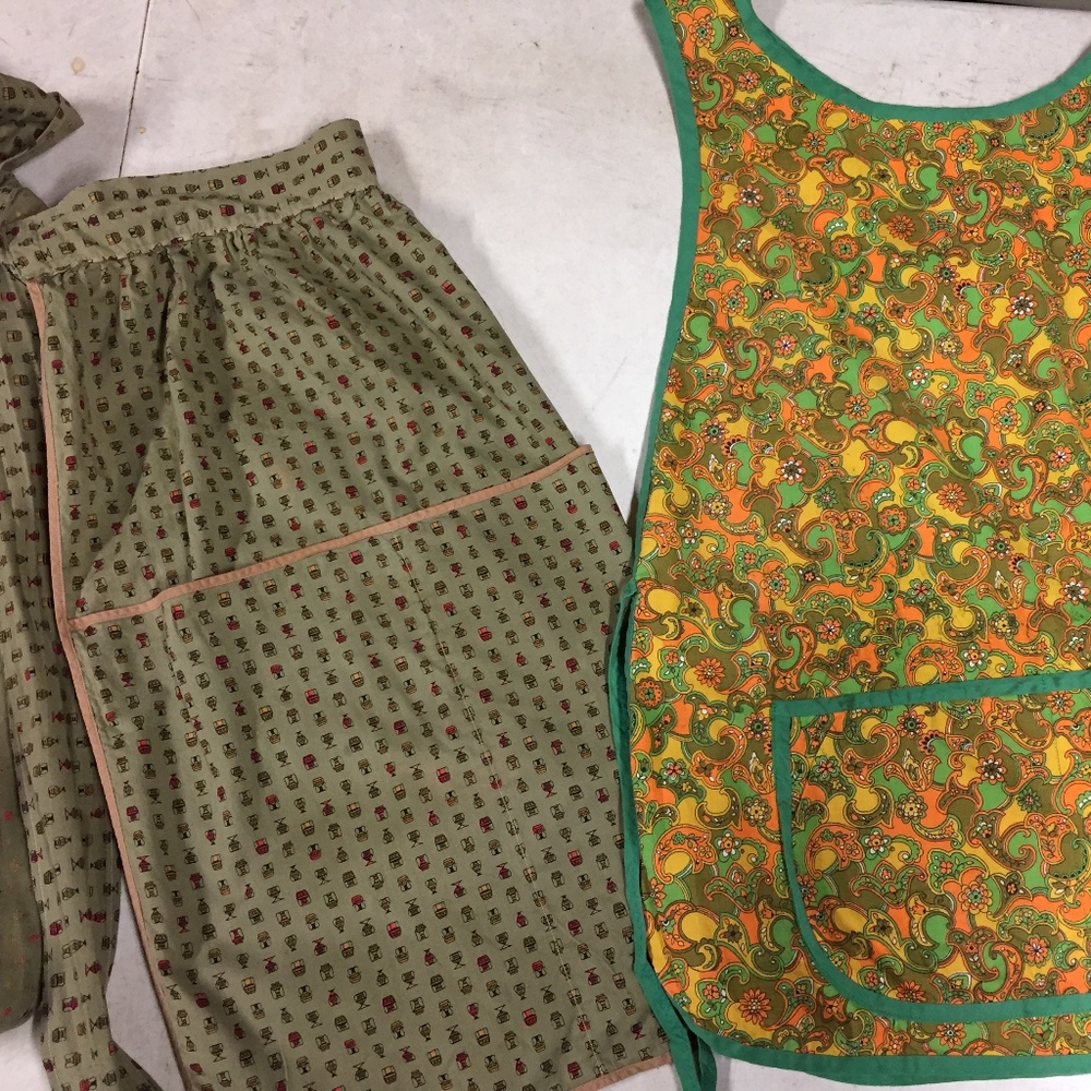 Pair of Vintage Handmade Hand made Granny Aprons